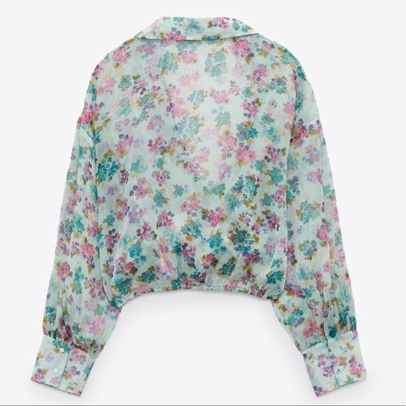 Zara crop Top blouse M - Picture 3 of 5